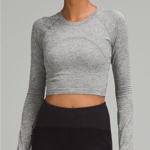 Lululemon Swiftly Tech Cropped Long Sleeve Shirt 2.0 Gray Size 0